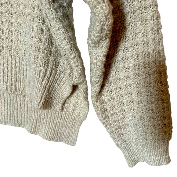 Karisma | Ivory & Cream Chunky Knit Mock Neck Sweater Size Small/Medium - Picture 5 of 8